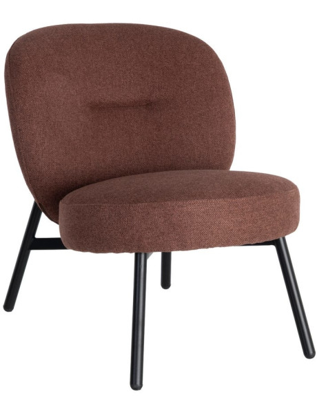 Fauteuil terracotta cuivré tissu pieds métal 59x78x73 cm Galeno Ixia - 1