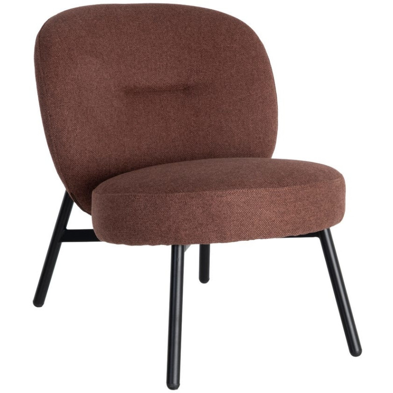 Fauteuil terracotta cuivré tissu pieds métal 59x78x73 cm Galeno Ixia - 1
