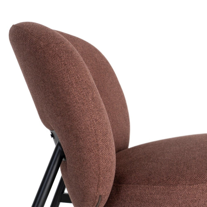 Fauteuil terracotta cuivré tissu pieds métal 59x78x73 cm Galeno Ixia - 2
