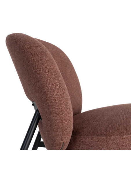 Fauteuil terracotta cuivré tissu pieds métal 59x78x73 cm Galeno Ixia - 2