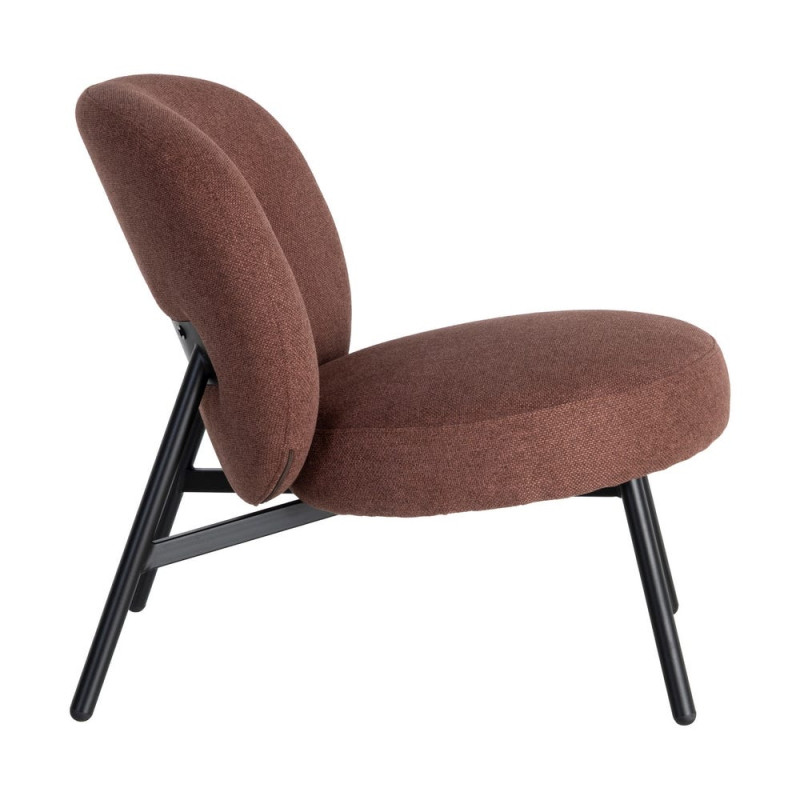 Fauteuil terracotta cuivré tissu pieds métal 59x78x73 cm Galeno Ixia - 4