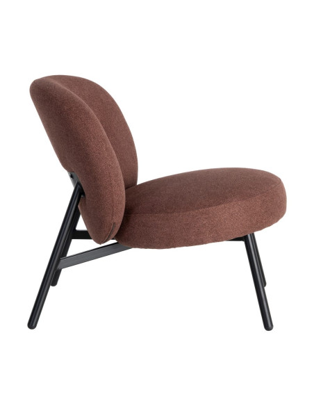 Fauteuil terracotta cuivré tissu pieds métal 59x78x73 cm Galeno Ixia - 4