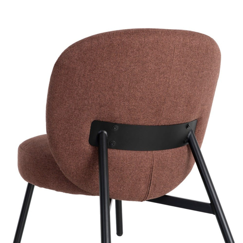 Fauteuil terracotta cuivré tissu pieds métal 59x78x73 cm Galeno Ixia - 10