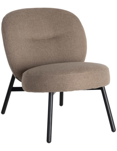 Fauteuil kaki grège tissu pieds métal 59x78x73 cm Galeno Ixia - 1