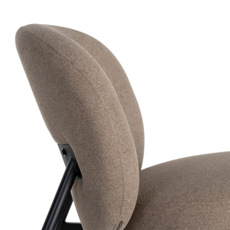 Fauteuil kaki grège tissu pieds métal 59x78x73 cm Galeno Ixia - 2