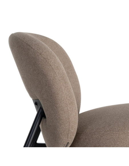 Fauteuil kaki grège tissu pieds métal 59x78x73 cm Galeno Ixia - 2