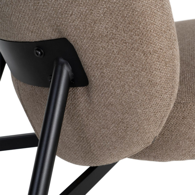 Fauteuil kaki grège tissu pieds métal 59x78x73 cm Galeno Ixia - 3