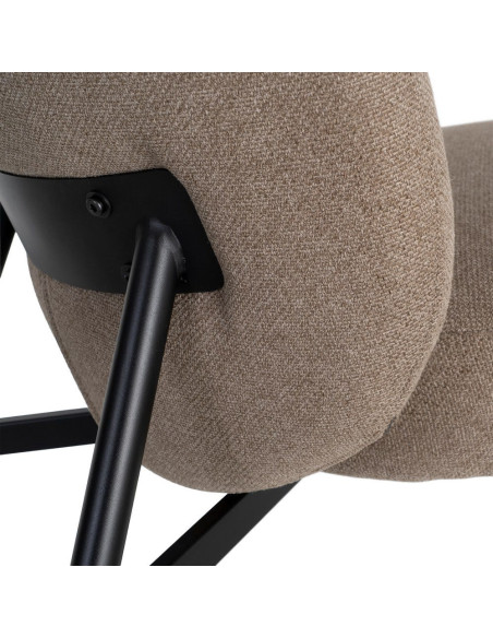 Fauteuil kaki grège tissu pieds métal 59x78x73 cm Galeno Ixia - 3