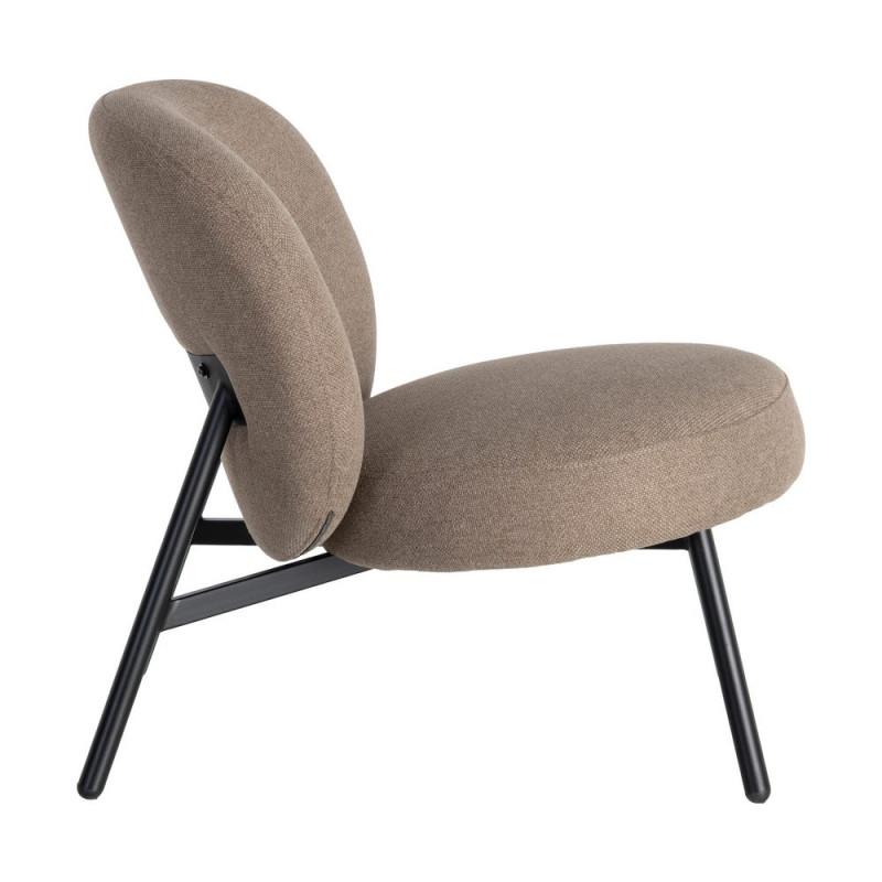 Fauteuil kaki grège tissu pieds métal 59x78x73 cm Galeno Ixia - 5