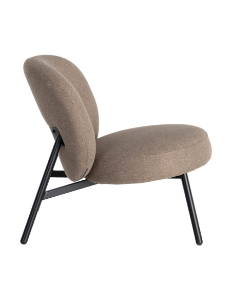 Fauteuil kaki grège tissu pieds métal 59x78x73 cm Galeno Ixia - 5