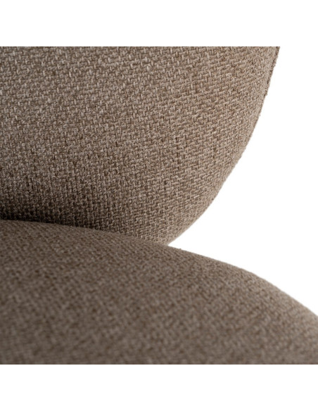 Fauteuil kaki grège tissu pieds métal 59x78x73 cm Galeno Ixia - 6