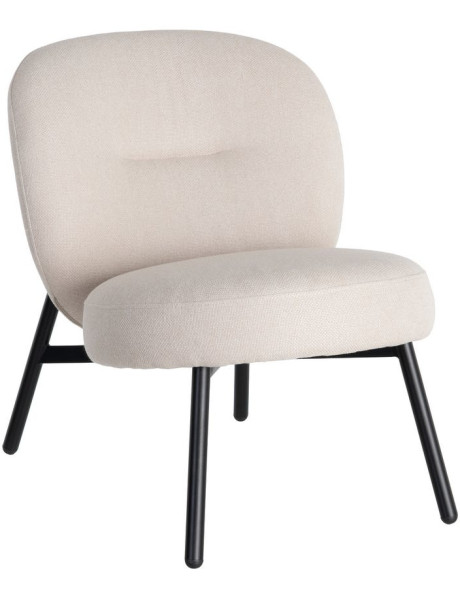 Fauteuil crème tissu pieds métal 59x78x73 cm Galeno Ixia - 1