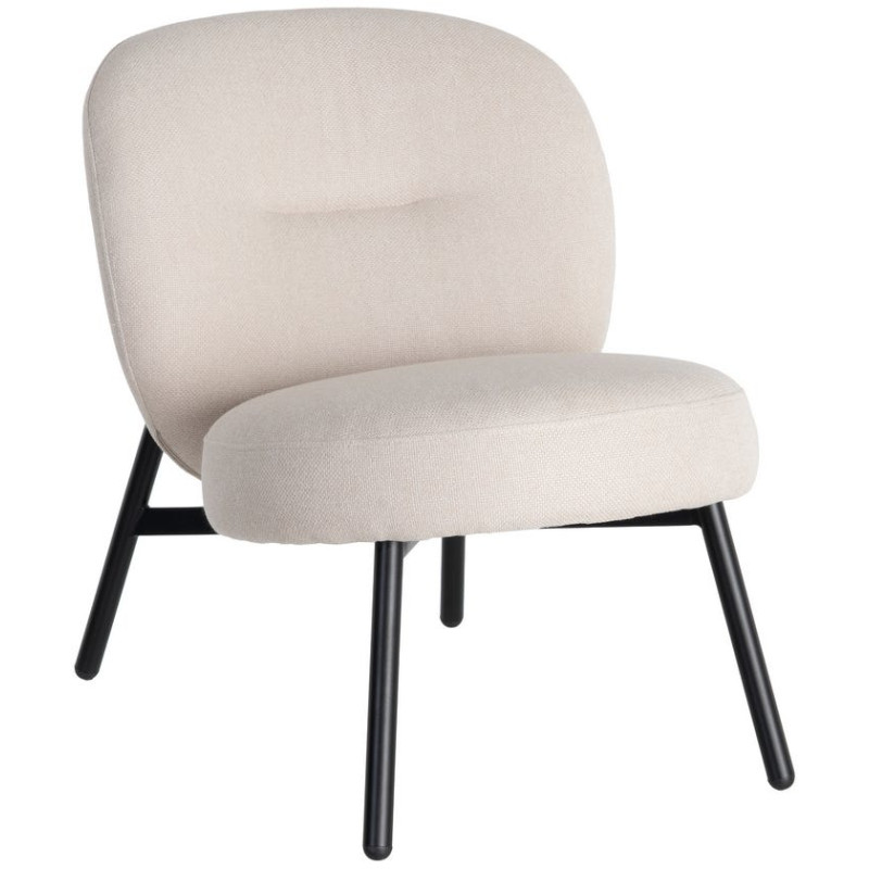 Fauteuil crème tissu pieds métal 59x78x73 cm Galeno Ixia - 1