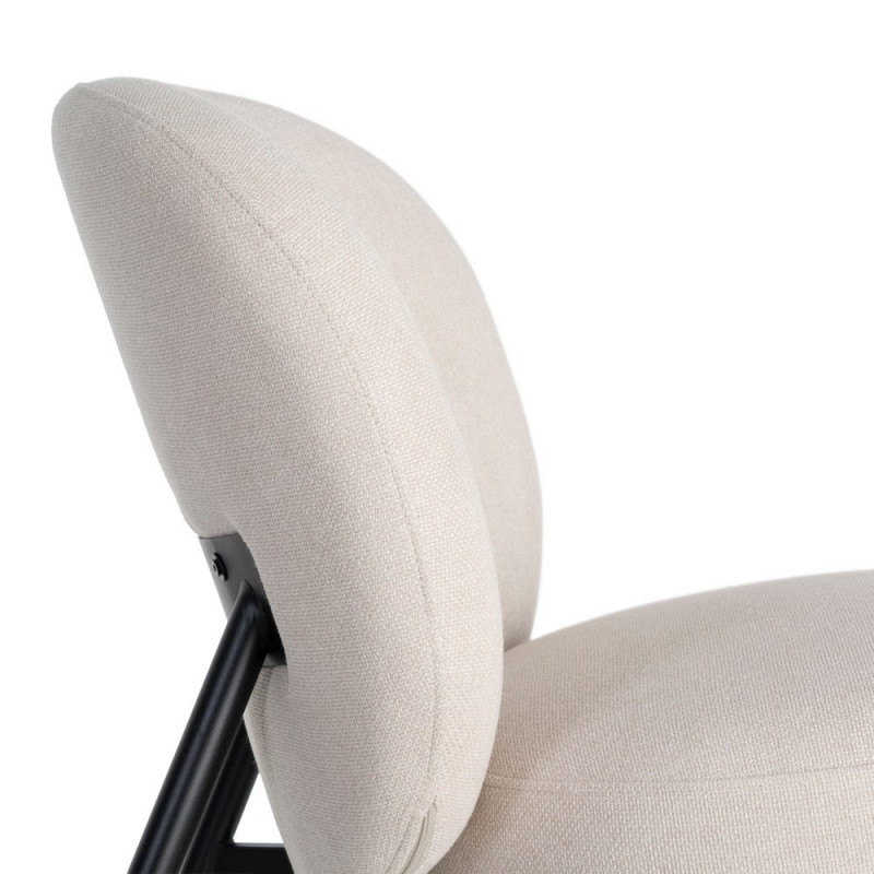 Fauteuil crème tissu pieds métal 59x78x73 cm Galeno Ixia - 2