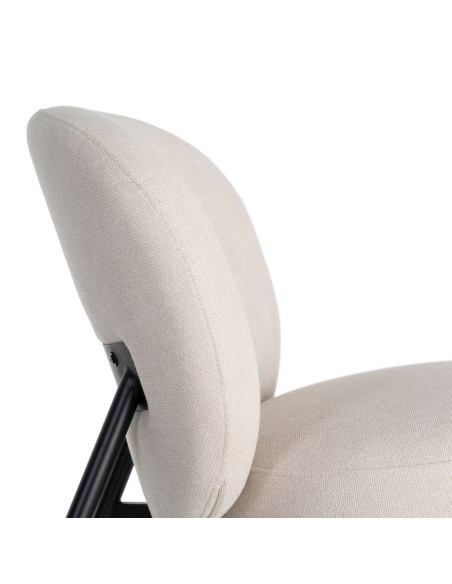 Fauteuil crème tissu pieds métal 59x78x73 cm Galeno Ixia - 2