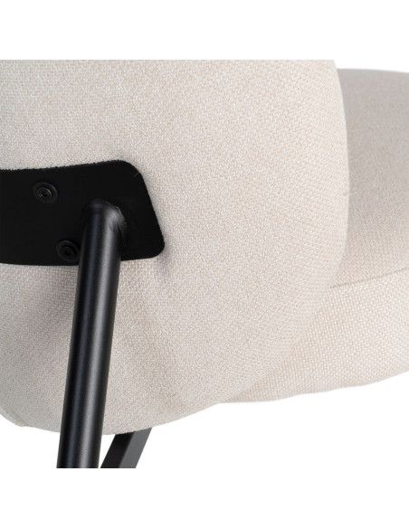 Fauteuil crème tissu pieds métal 59x78x73 cm Galeno Ixia - 3