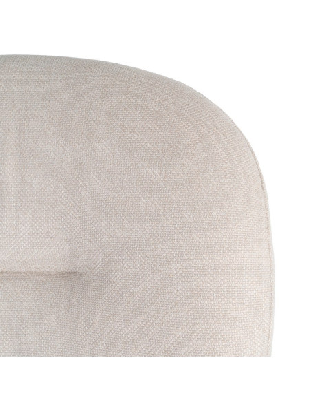 Fauteuil crème tissu pieds métal 59x78x73 cm Galeno Ixia - 4