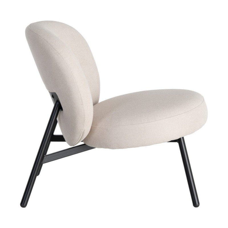 Fauteuil crème tissu pieds métal 59x78x73 cm Galeno Ixia - 5