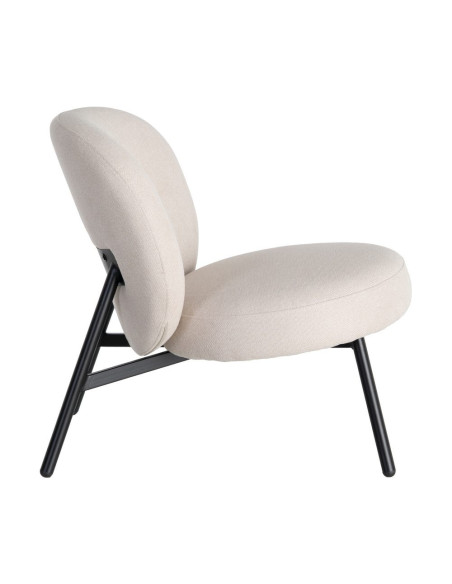 Fauteuil crème tissu pieds métal 59x78x73 cm Galeno Ixia - 5