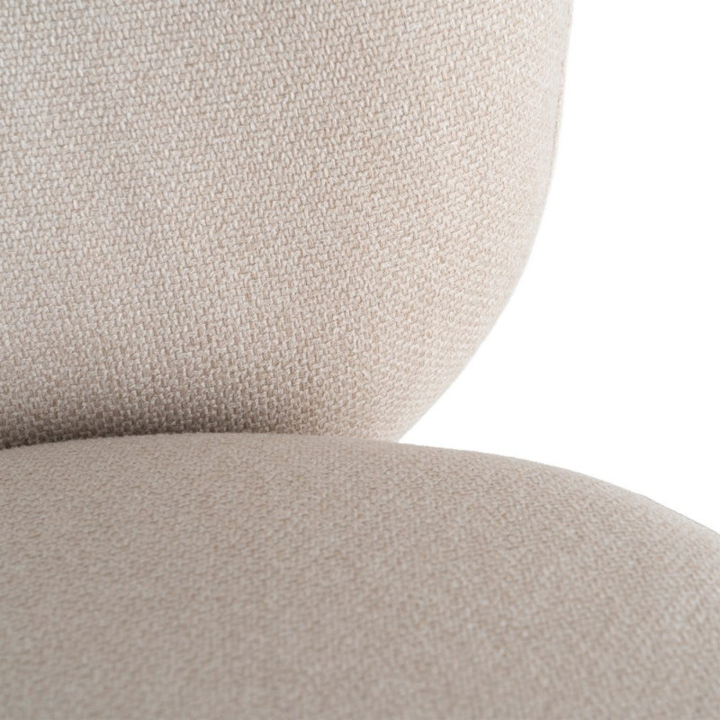 Fauteuil crème tissu pieds métal 59x78x73 cm Galeno Ixia - 6