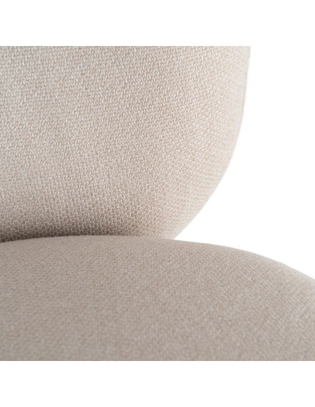 Fauteuil crème tissu pieds métal 59x78x73 cm Galeno Ixia - 6