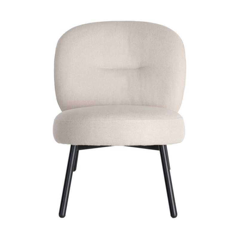 Fauteuil crème tissu pieds métal 59x78x73 cm Galeno Ixia - 7