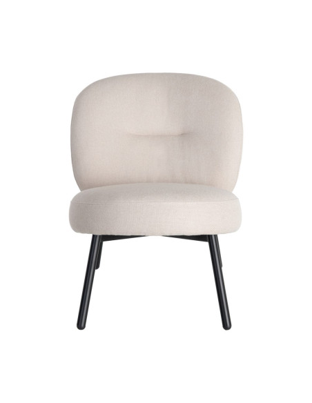 Fauteuil crème tissu pieds métal 59x78x73 cm Galeno Ixia - 7