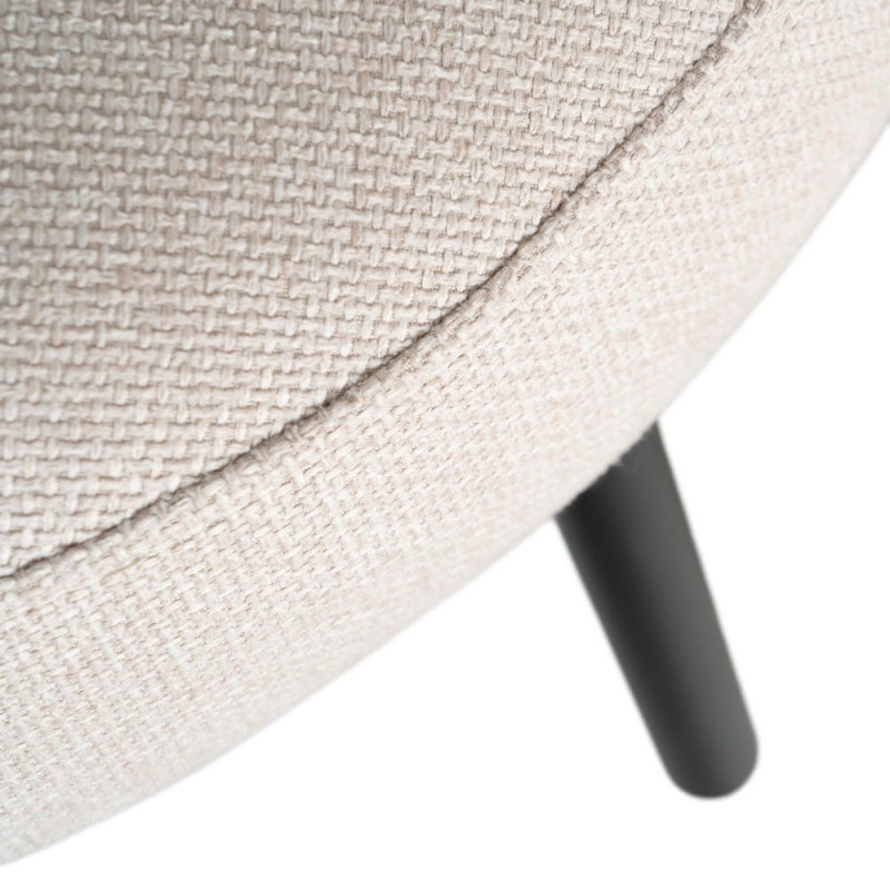 Fauteuil crème tissu pieds métal 59x78x73 cm Galeno Ixia - 8