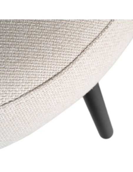 Fauteuil crème tissu pieds métal 59x78x73 cm Galeno Ixia - 8