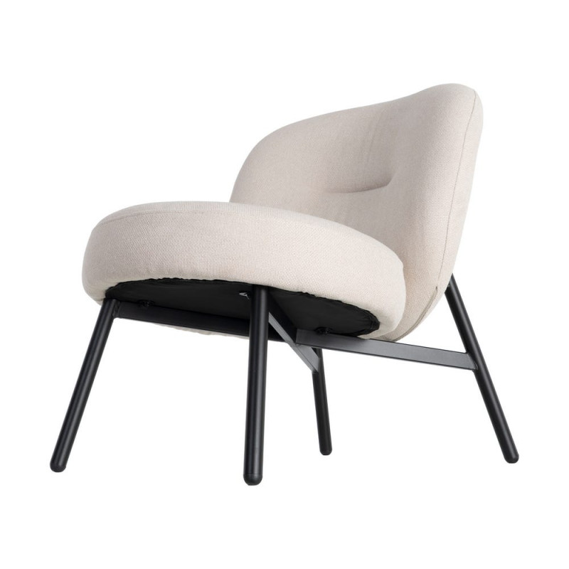 Fauteuil crème tissu pieds métal 59x78x73 cm Galeno Ixia - 9