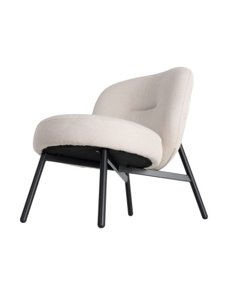 Fauteuil crème tissu pieds métal 59x78x73 cm Galeno Ixia - 9