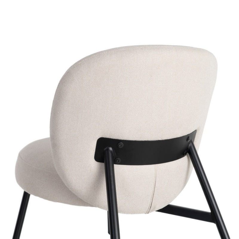 Fauteuil crème tissu pieds métal 59x78x73 cm Galeno Ixia - 10