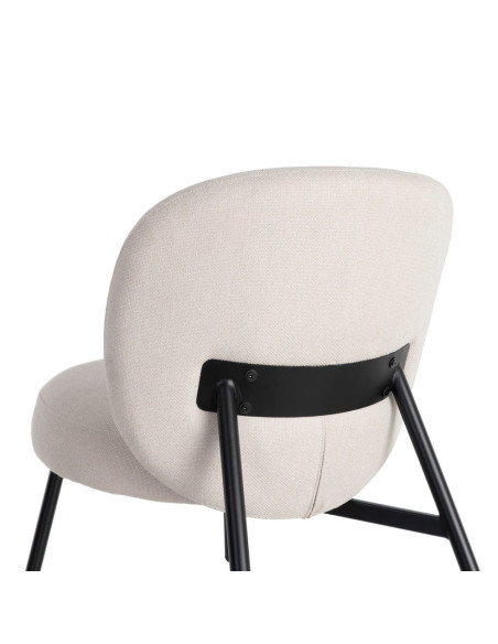 Fauteuil crème tissu pieds métal 59x78x73 cm Galeno Ixia - 10