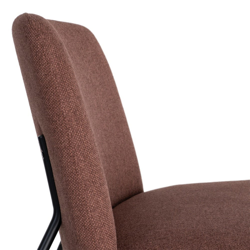 Fauteuil lounge terracotta tissu métal noir 62x70,5x76 cm Fayro  - 2