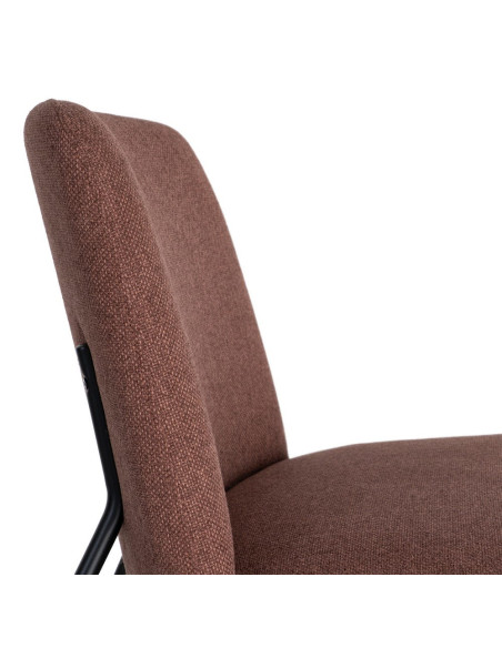 Fauteuil lounge terracotta tissu métal noir 62x70,5x76 cm Fayro  - 2