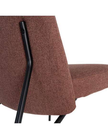 Fauteuil lounge terracotta tissu métal noir 62x70,5x76 cm Fayro  - 3