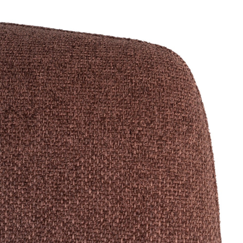 Fauteuil lounge terracotta tissu métal noir 62x70,5x76 cm Fayro  - 4