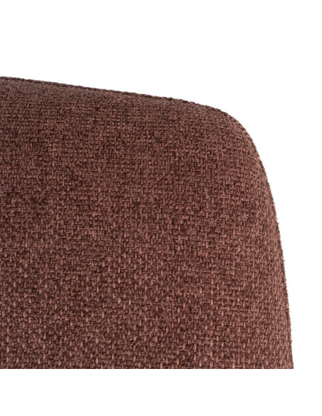 Fauteuil lounge terracotta tissu métal noir 62x70,5x76 cm Fayro  - 4