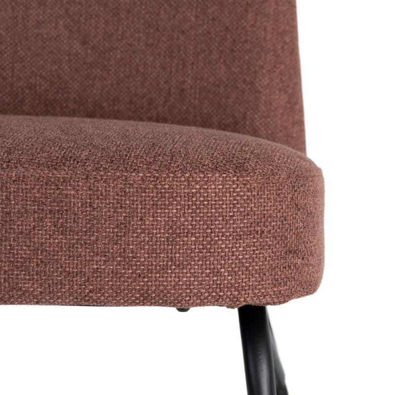 Fauteuil lounge terracotta tissu métal noir 62x70,5x76 cm Fayro  - 6