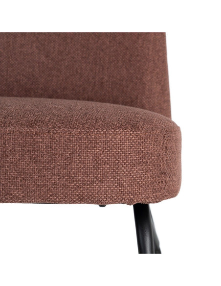 Fauteuil lounge terracotta tissu métal noir 62x70,5x76 cm Fayro  - 6