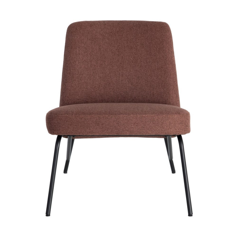 Fauteuil lounge terracotta tissu métal noir 62x70,5x76 cm Fayro  - 7
