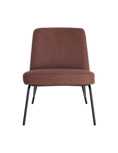 Fauteuil lounge terracotta tissu métal noir 62x70,5x76 cm Fayro  - 7