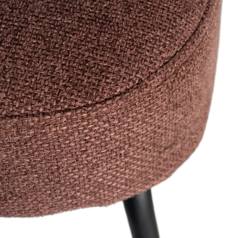Fauteuil lounge terracotta tissu métal noir 62x70,5x76 cm Fayro  - 8