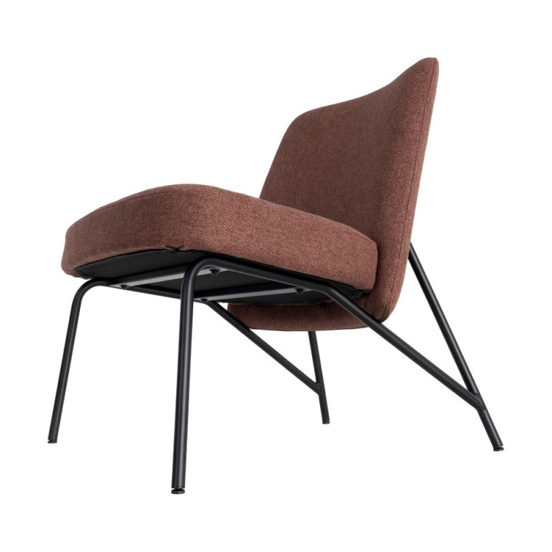 Fauteuil lounge terracotta tissu métal noir 62x70,5x76 cm Fayro  - 9
