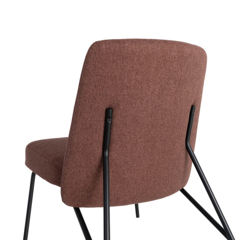Fauteuil lounge terracotta tissu métal noir 62x70,5x76 cm Fayro  - 10
