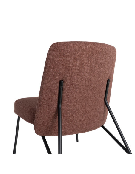 Fauteuil lounge terracotta tissu métal noir 62x70,5x76 cm Fayro  - 10