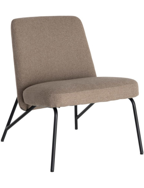 Fauteuil lounge kaki grège tissu métal noir 62x70,5x76 cm Fayro Ixia - 1