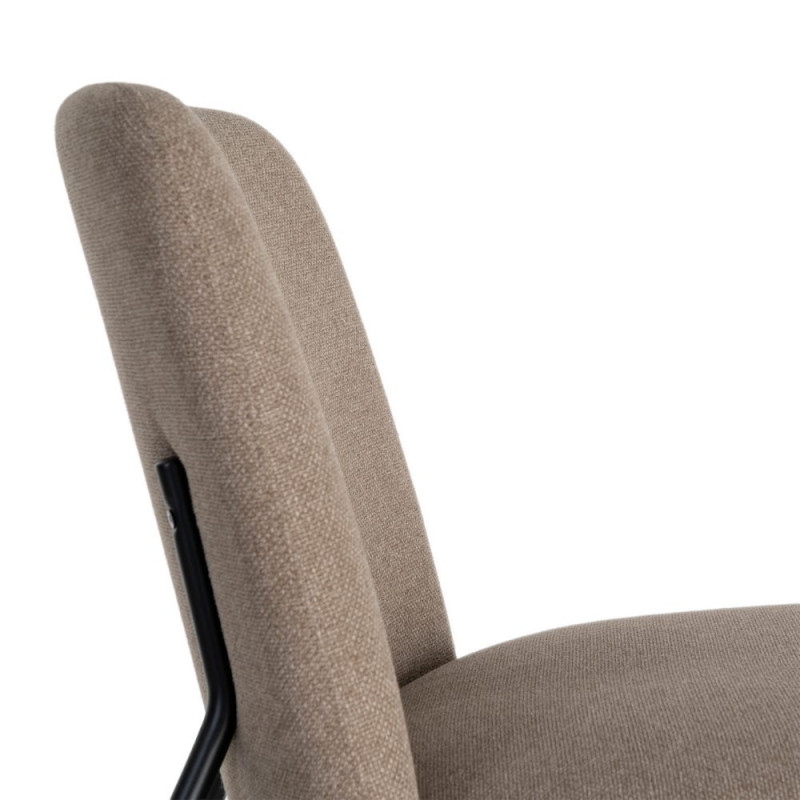Fauteuil lounge kaki grège tissu métal noir 62x70,5x76 cm Fayro Ixia - 2