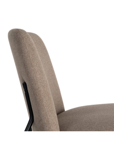 Fauteuil lounge kaki grège tissu métal noir 62x70,5x76 cm Fayro Ixia - 2