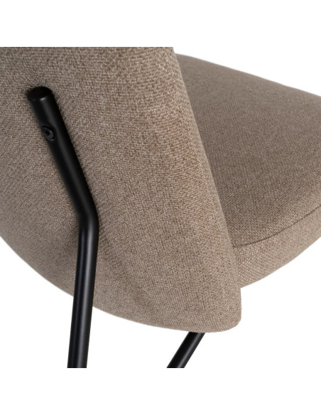 Fauteuil lounge kaki grège tissu métal noir 62x70,5x76 cm Fayro Ixia - 3